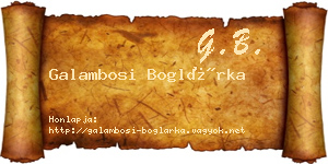 Galambosi Boglárka névjegykártya