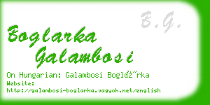 boglarka galambosi business card